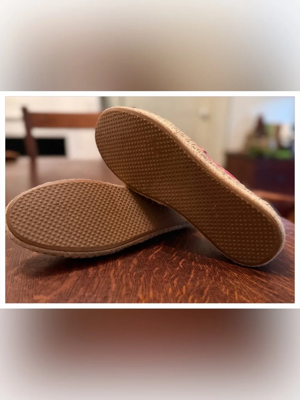 Toms Pink Patterned Canvas Espadrille Slip-Ons
